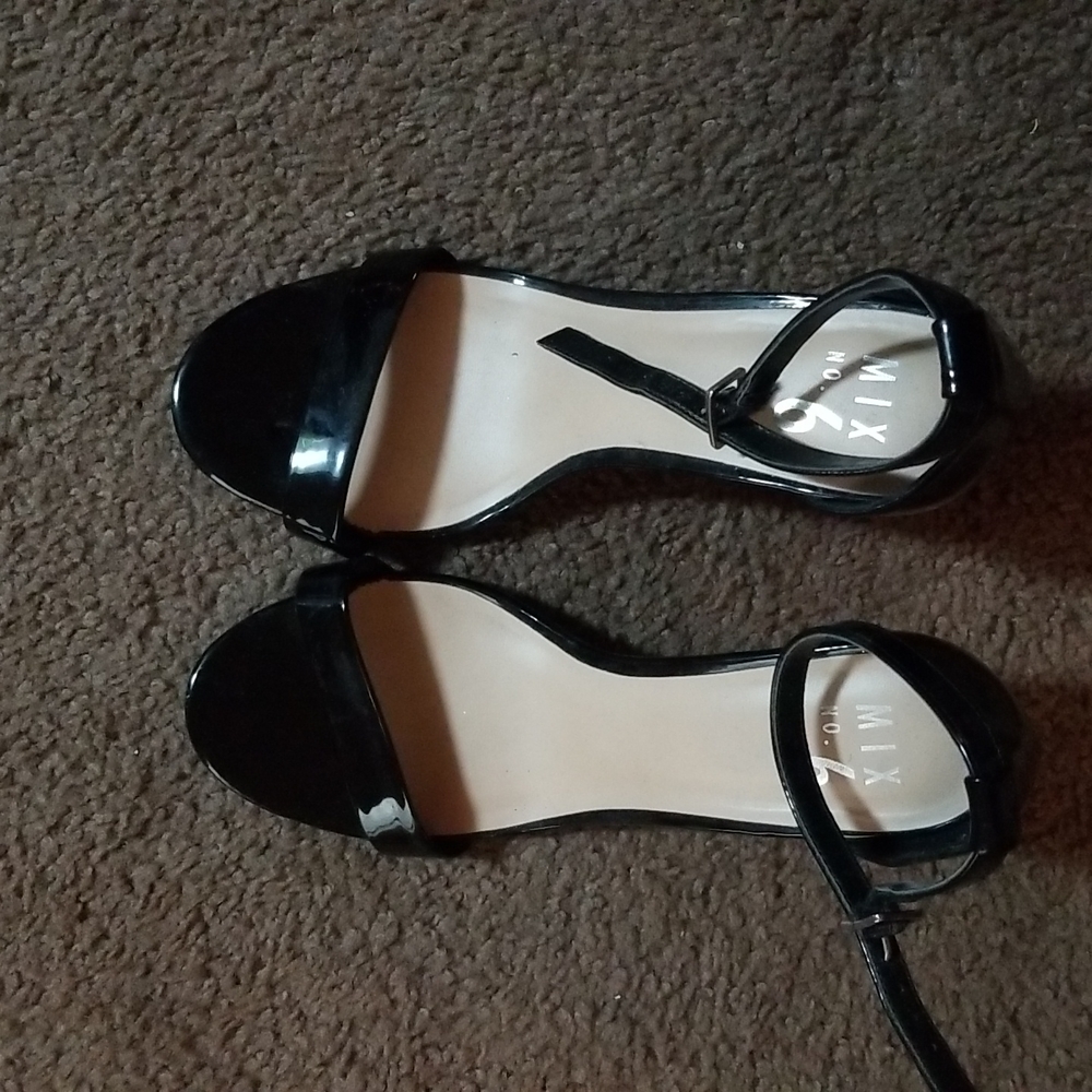Black Patent Mix No.6 Strap Heels